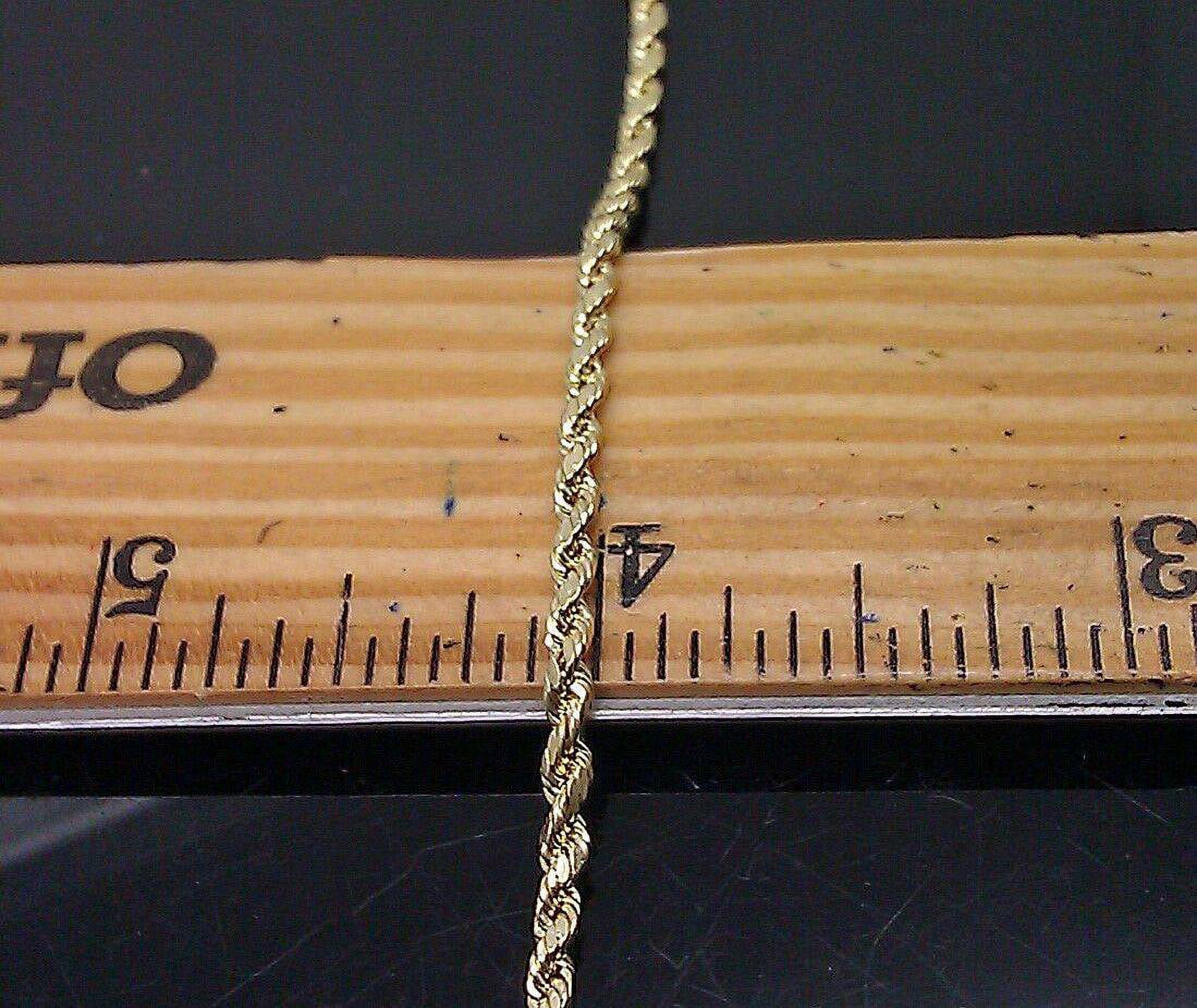 10K Yellow Gold Rope Chain Necklace 20" Inch 2.5mm V691