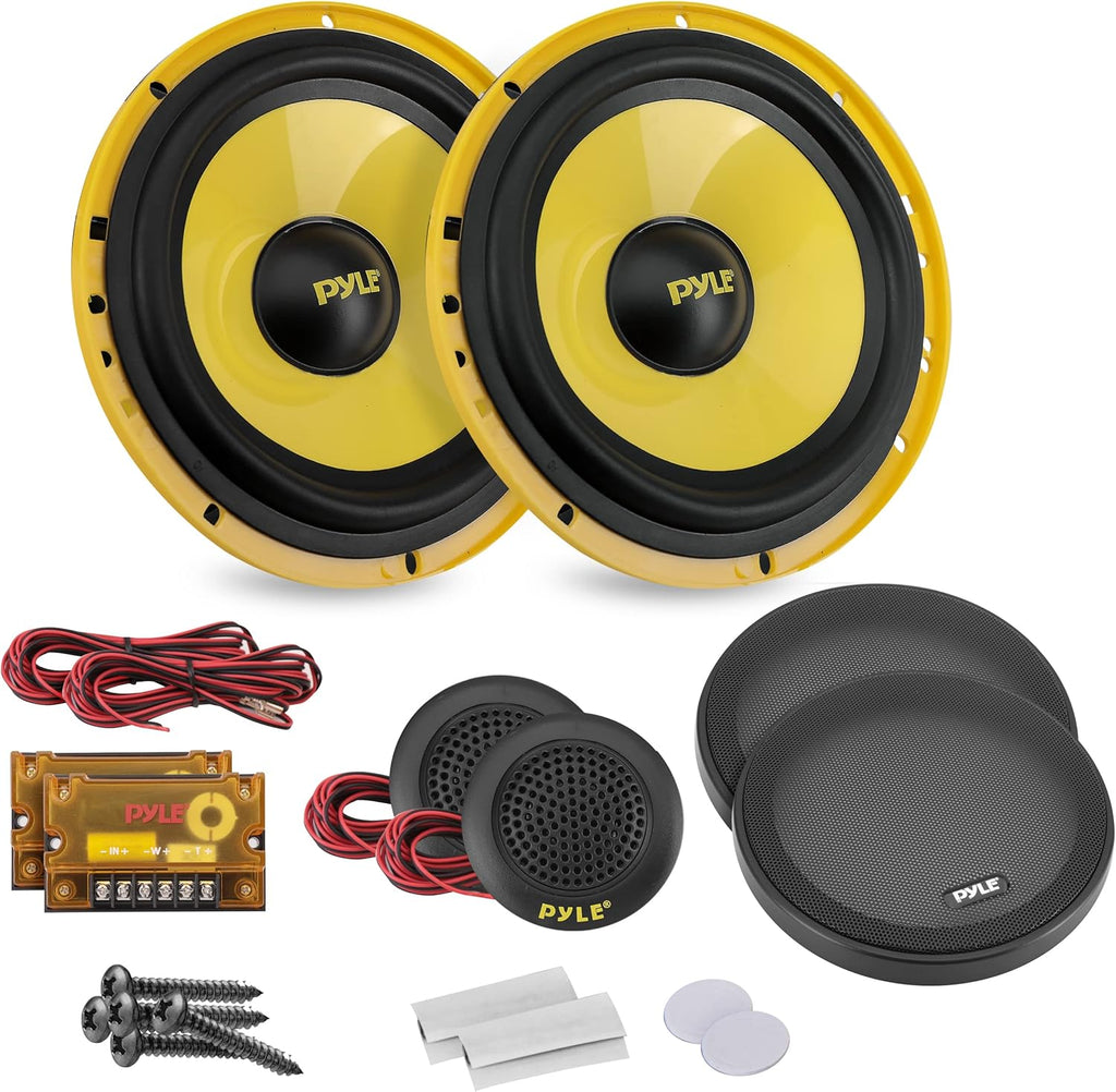 6.5” 400 Watt Component Speaker System with Electroplated Plastic Basket, Butyl Rubber Surround, Pack of 2 G269