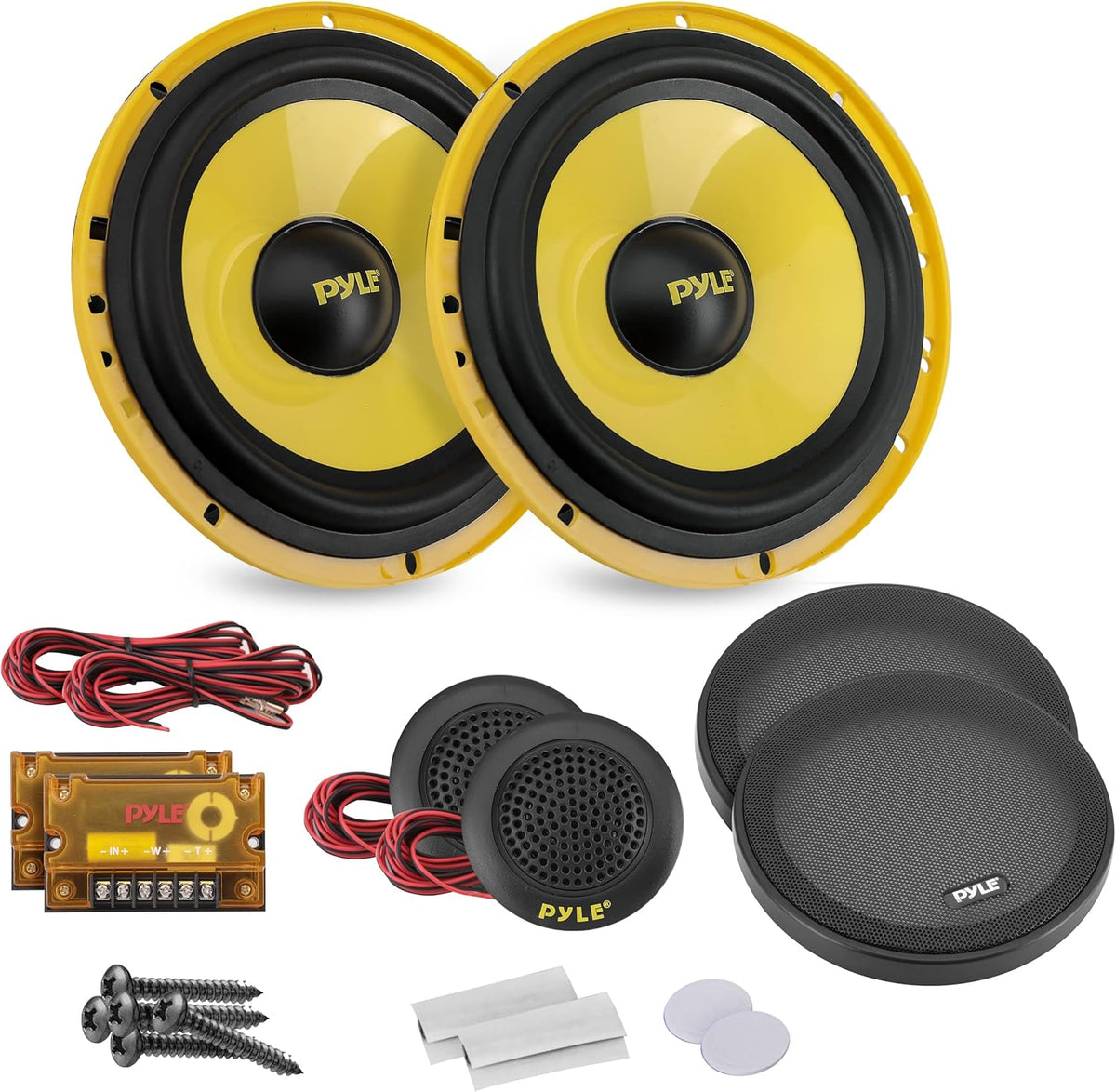 6.5” 400 Watt Component Speaker System with Electroplated Plastic Basket, Butyl Rubber Surround, Pack of 2 G269