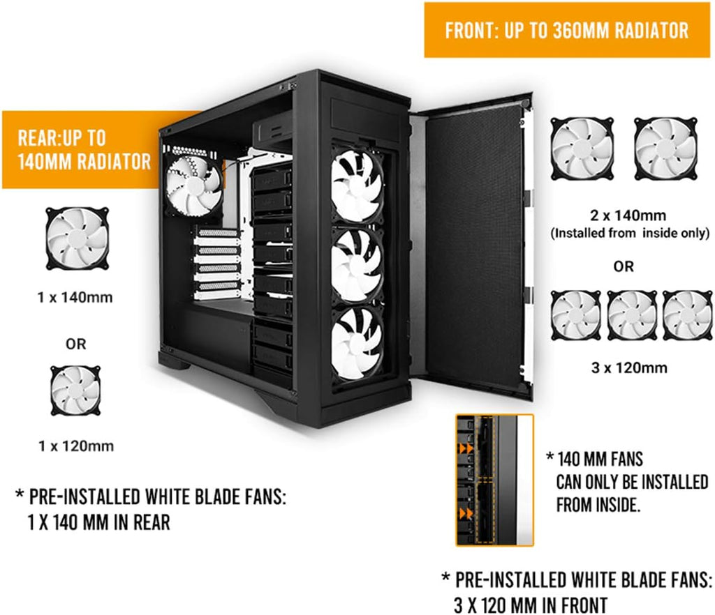 Mid-Tower PC Computer Case with Sound Dampening Panels W68094