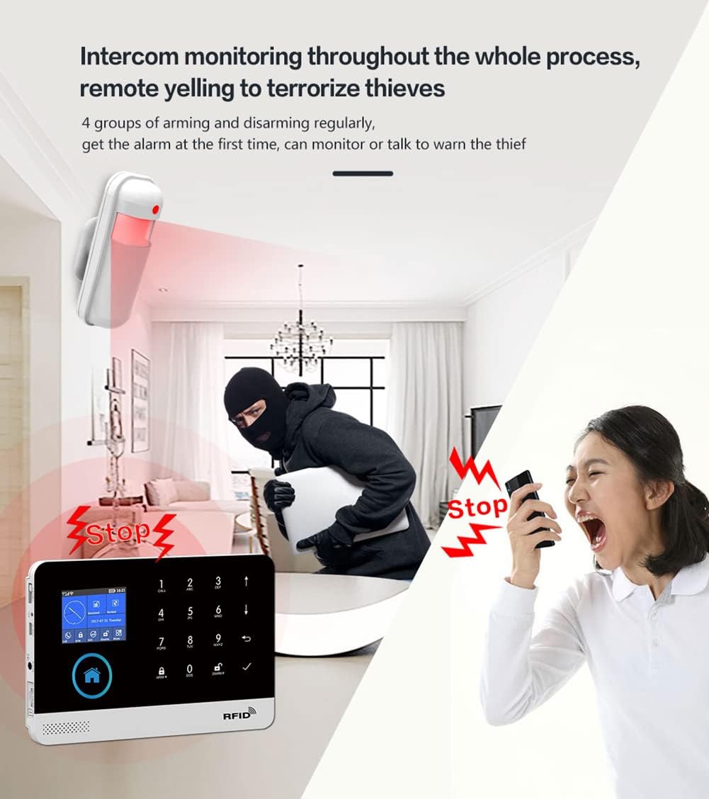 DIY Home Wi-Fi Alarm Kit with Motion Detector, Door/Window Sensor, Siren P350