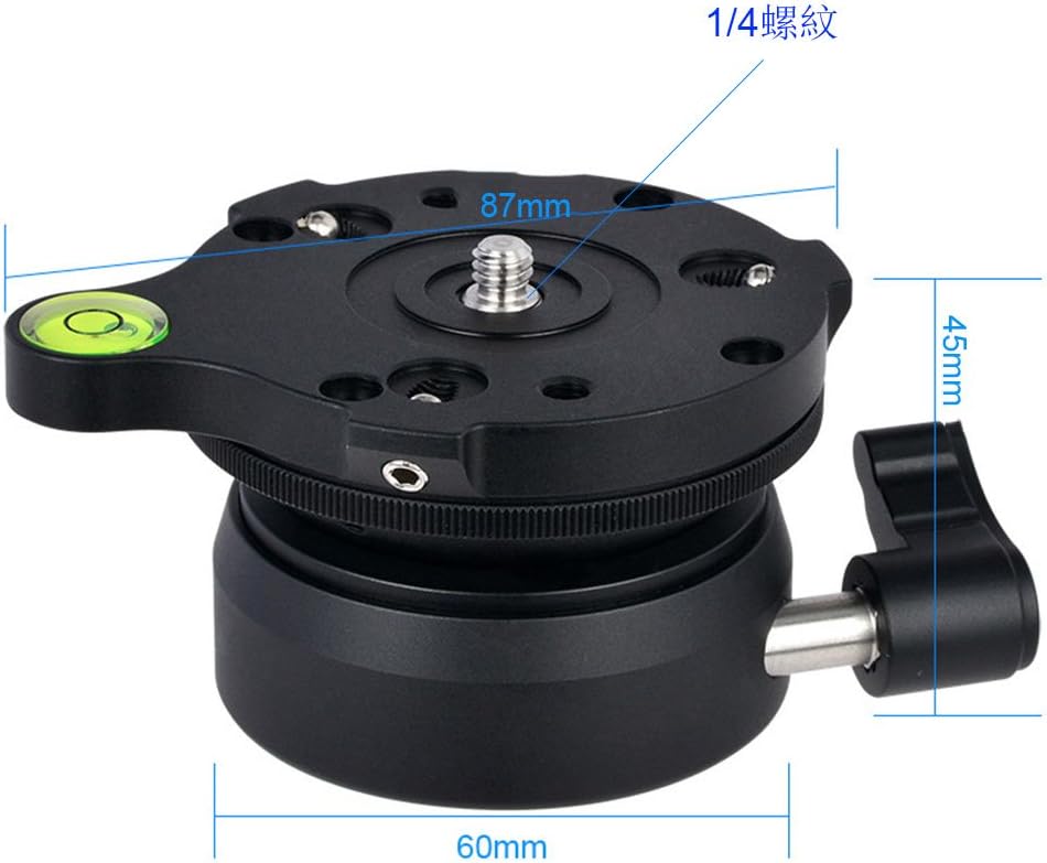 Tripod Leveling Base with 3/8 and 1/4'' Screw, Aluminum, 60mm, Pack of 2 W68597