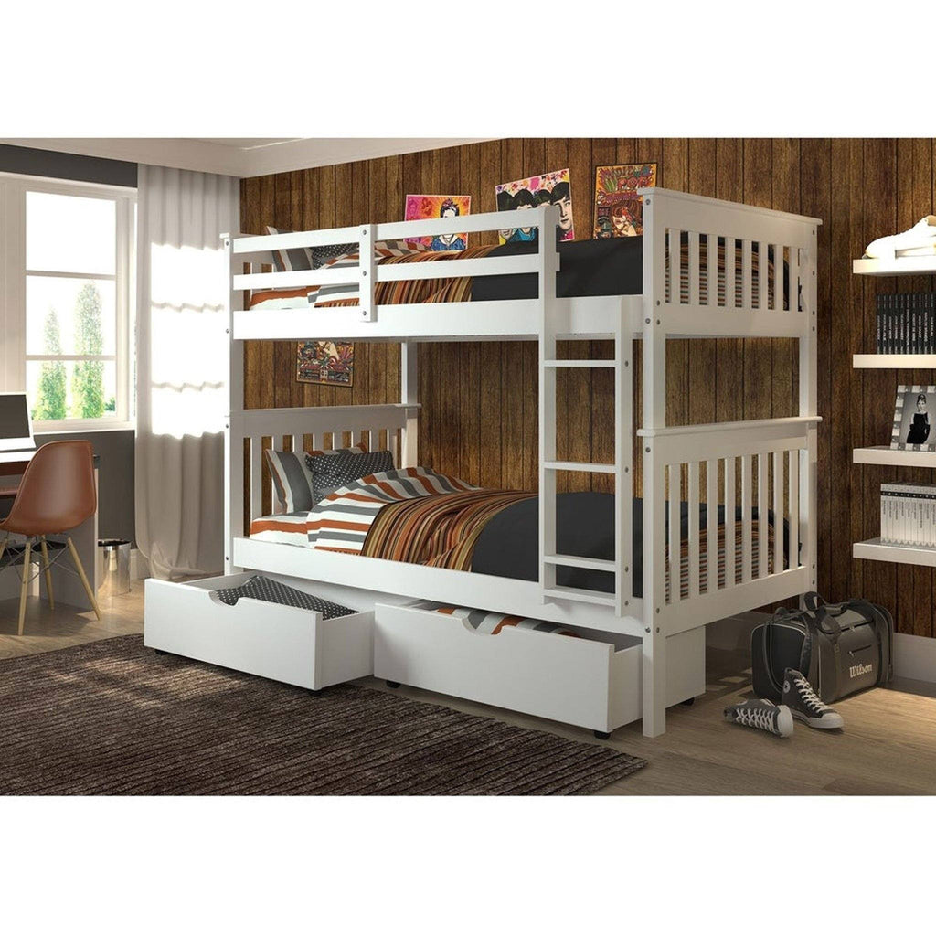 Twin over Twin Bunk Bed in White Q567771
