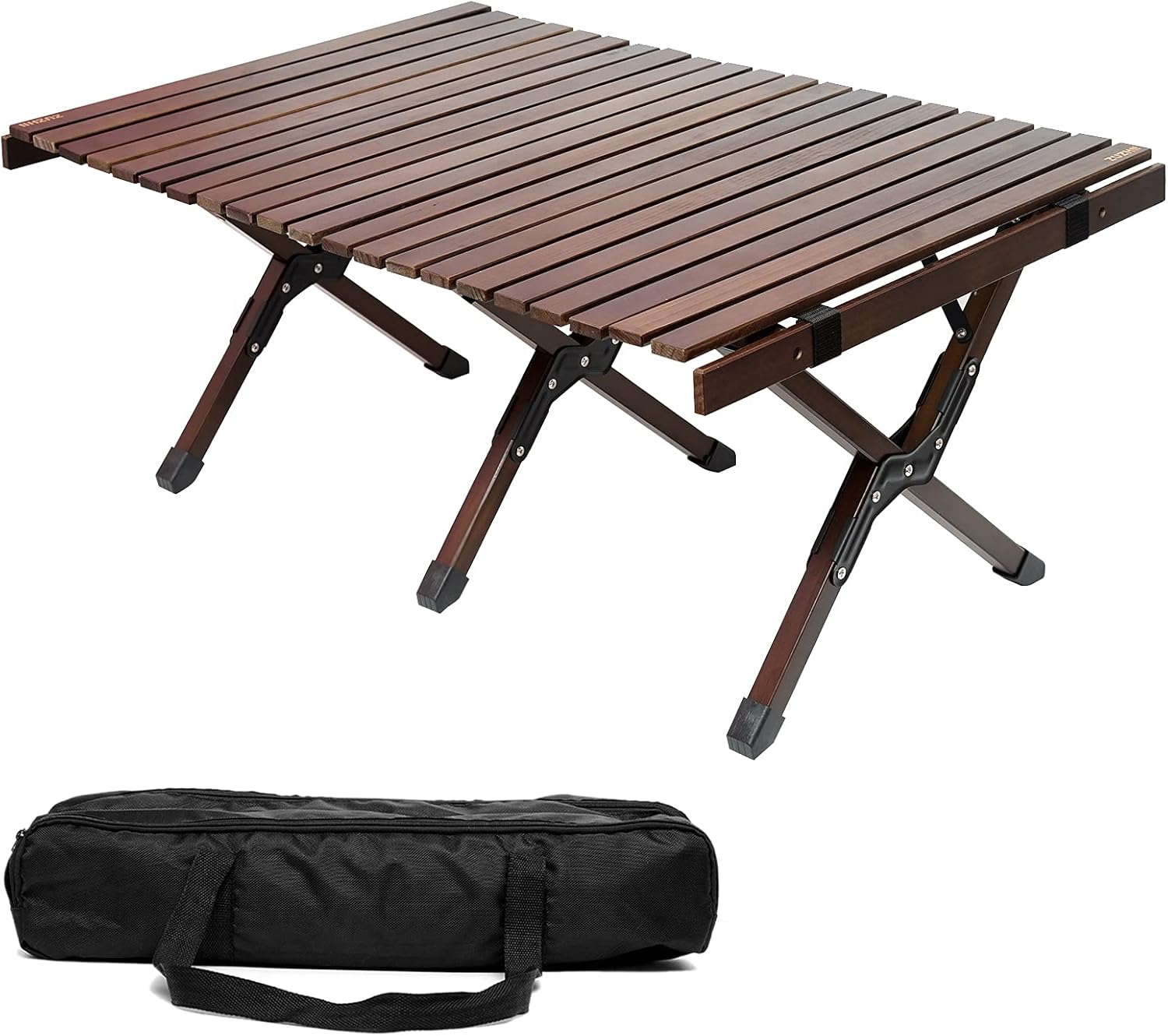 Portable Folding Wooden Camping Table with Carry Bag N99947
