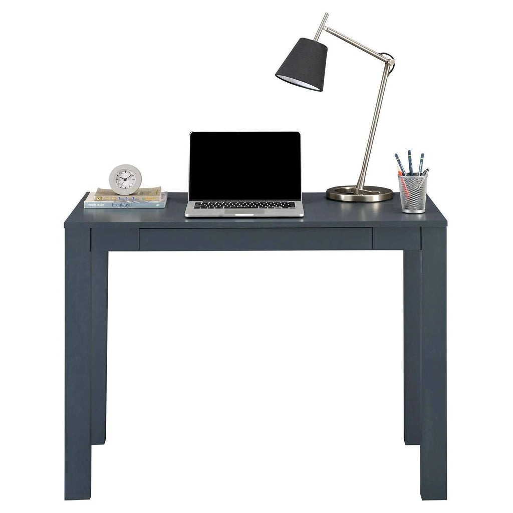 Gray Wood Writing Desk with Drawers D5216
