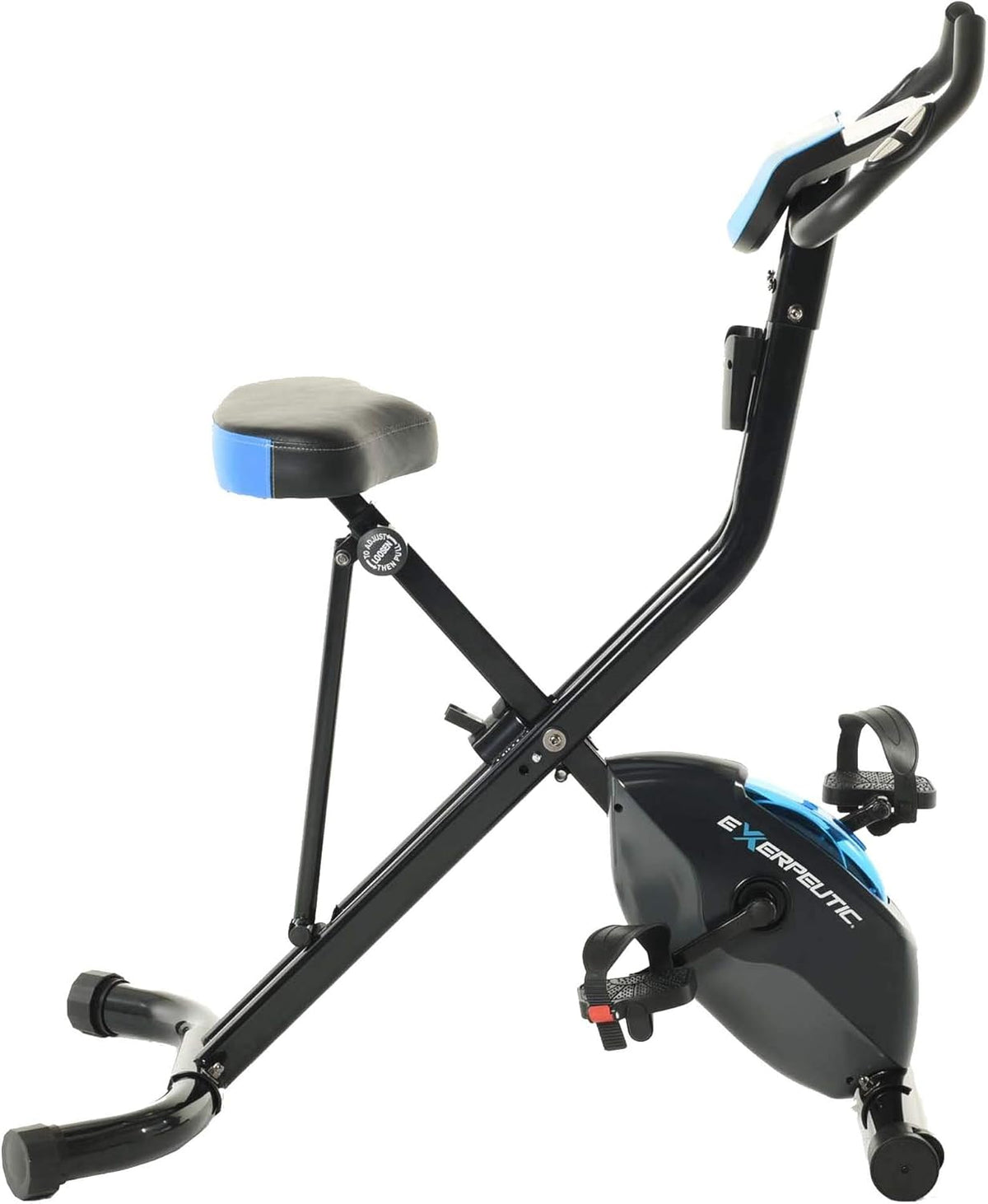Folding Upright Exercise Bike, 400LBS, Black/Blue N88737