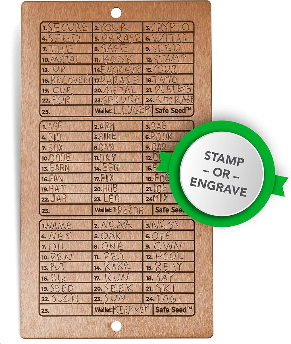 Crypto Recovery Passphrase Metal Book with Stamp Kit & Custom Case G355771
