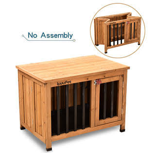 Wooden Portable Foldable Pet Crate Dog Kennel with Tray A500471