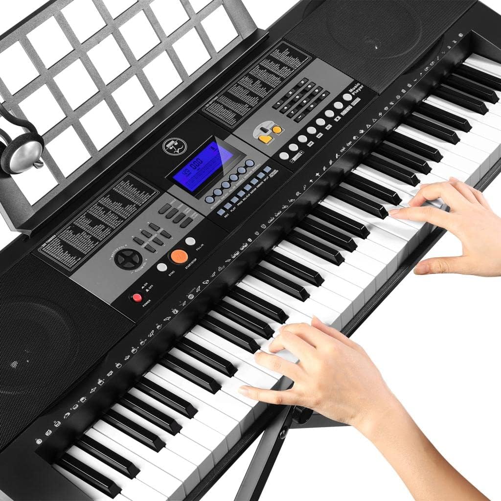 61 Key Portable Electronic Keyboard Piano with Stand and Stool T2177