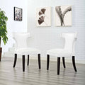 White Curved Vinyl Dining Chair (Set of 2) G469756