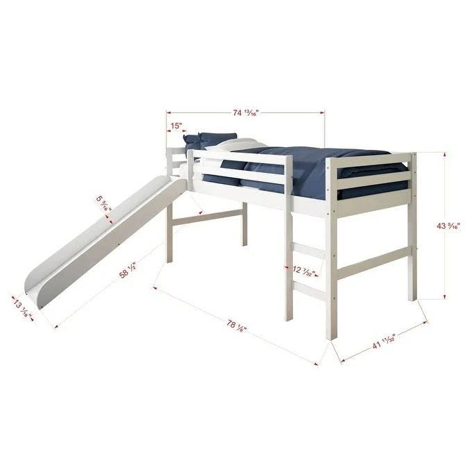 Twin Tent Loft Bed, Espresso/Pink B5676