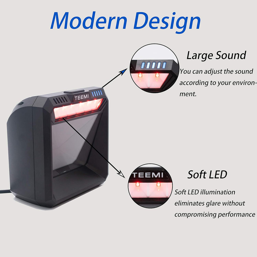 USB Wired Barcode Scanner with Large Scanning Window B900625