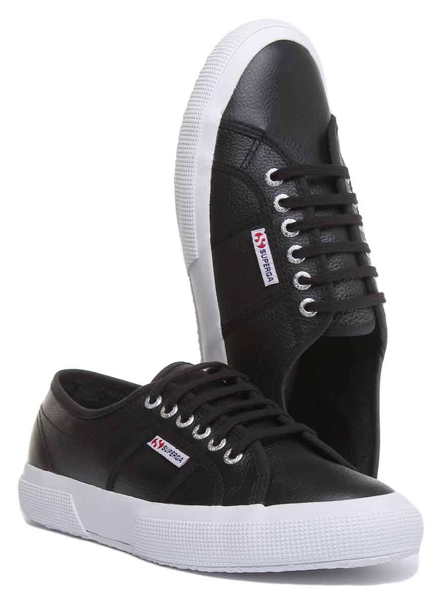 Black Leather Casual Trainers P255838