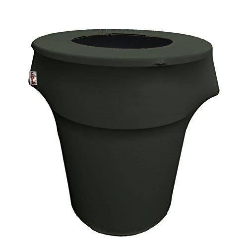 Turquoise Stretch Spandex Trash Can Cover 55 gal. Round U708