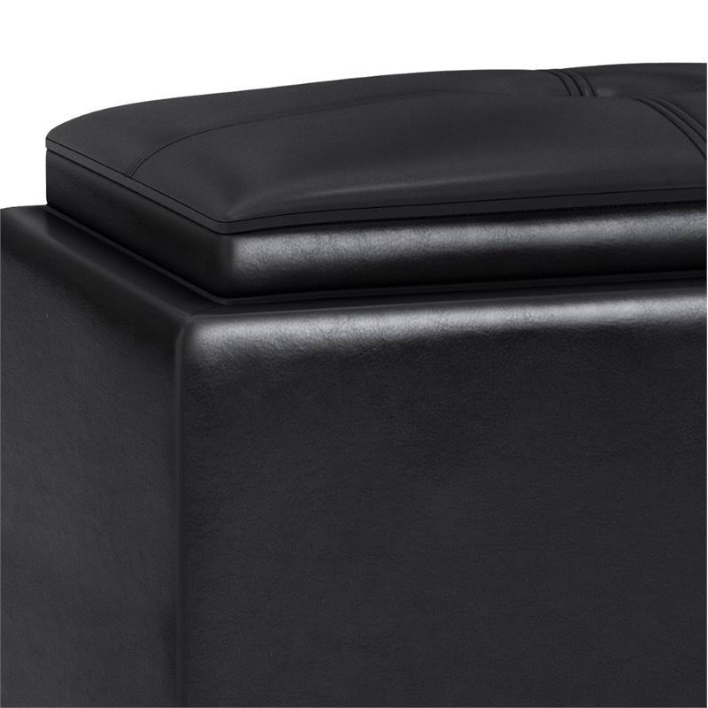 2-Tray Storage Ottoman in Midnight Black K70901