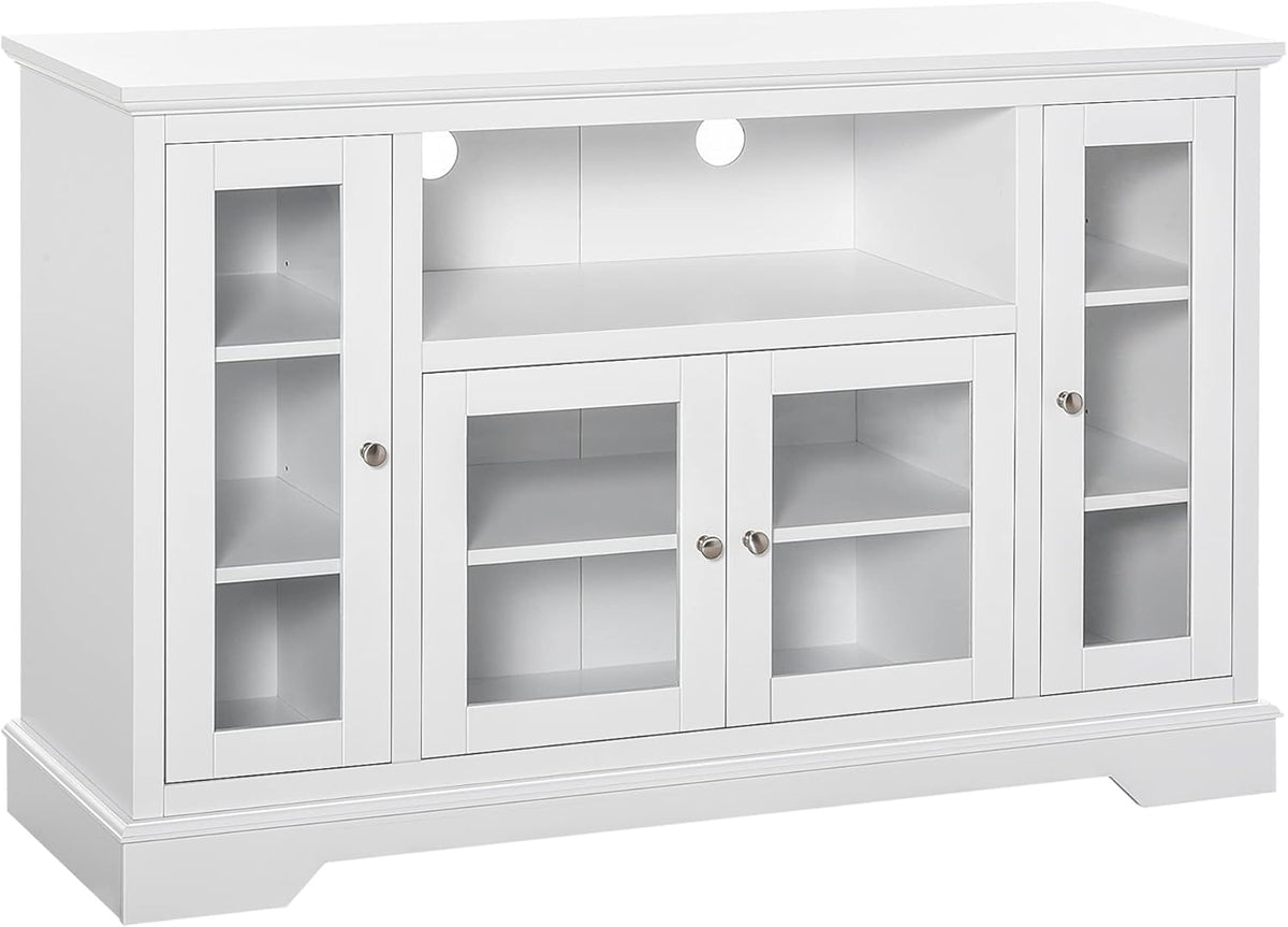 Grey Sideboard Console Table Storage Cabinet with Glass Doors R726474