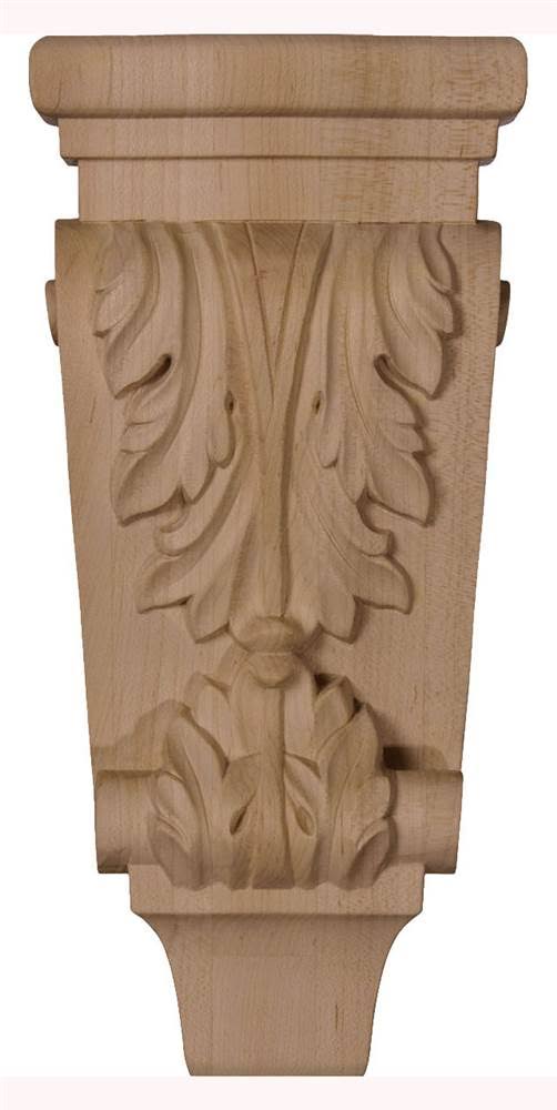 Small Acanthus Pilaster Wood Corbel, Cherry D7371
