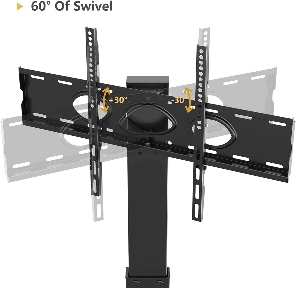 Rolling TV Stand with Wheels and Swivel Mount for 37 inch-70 inch LCD LED Flat Panel Screen TV, Portable Mobile TV Cart with Shelf, Height Adjustable, Max VESA 600x400mm G74951