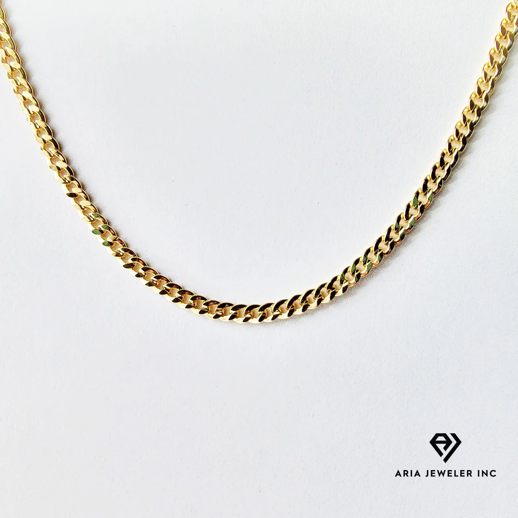 14k Bonded Gold Necklace with Rose Cross Pendant, 14K Cuban Chain Necklace U33659
