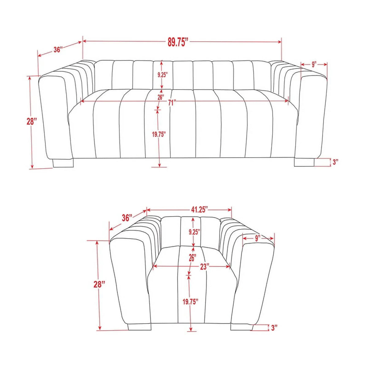 Light Gray Velvet Fabric Sofa and Chair Set K62609