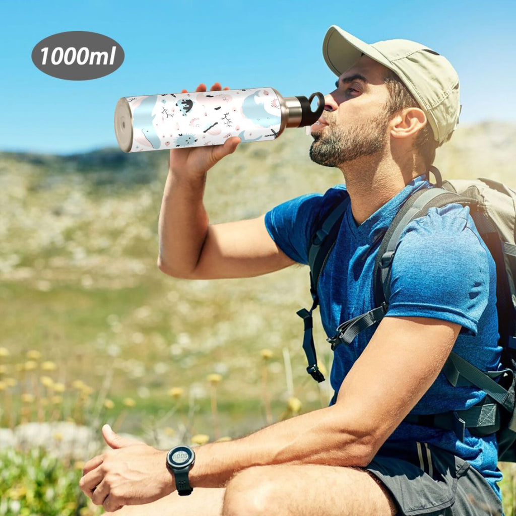 Stainless Steel Insulated Vacuum Flask Water Bottle with Straw Lid G68000