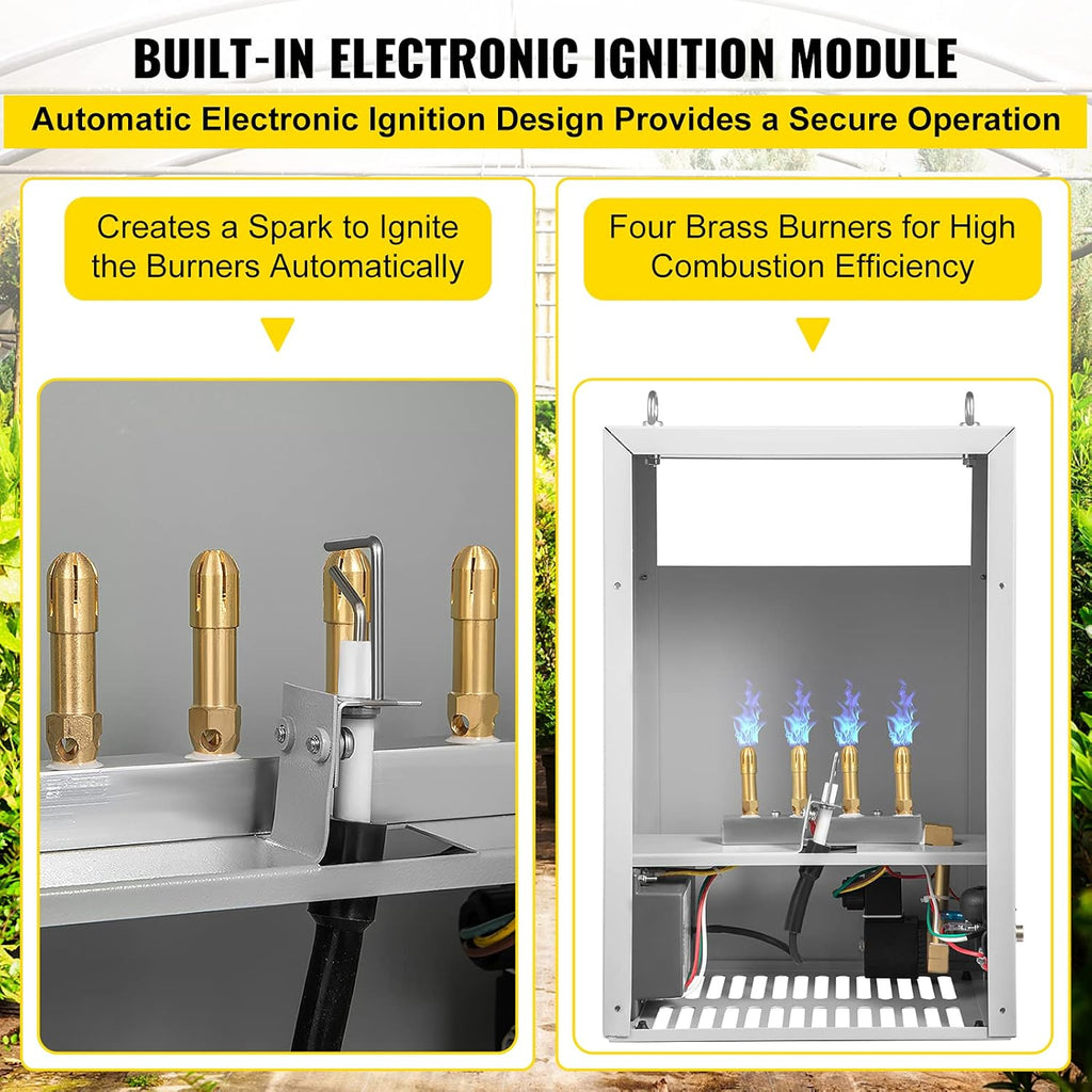 CO2 Generator with 4 Brass Burner, 11178 BTU/Hr, Built-In Electronic Ignition H242535