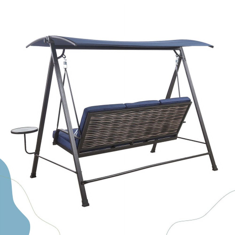 Blue 3-seater Porch Swing with Canopy A394
