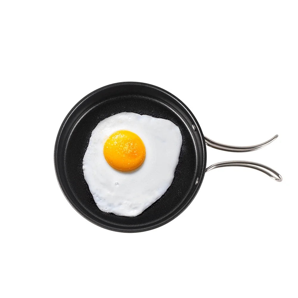 Stainless Steel Camping Cookware Set with Pot Frying Pan Kettle D78703