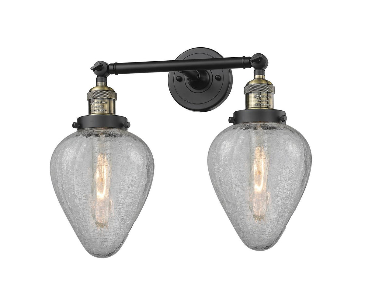 2 Light Antique Brass Bath Vanity Light D182914