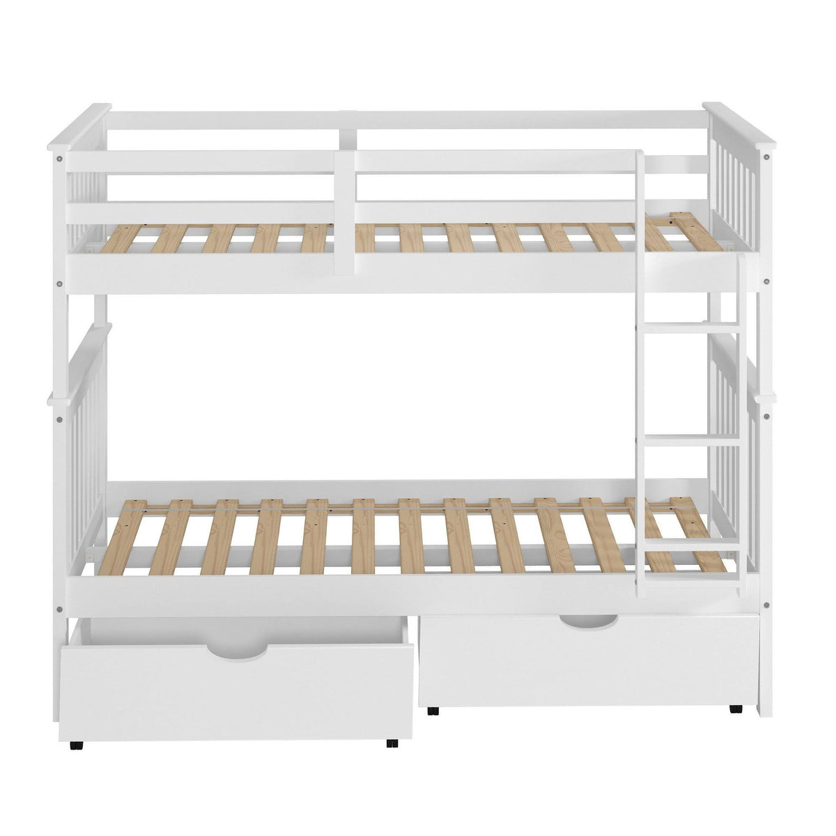 Twin over Twin Bunk Bed in White Q567771