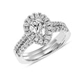 Pear-Shaped Diamond Bridal Engagement Ring in 14K White Gold H19024
