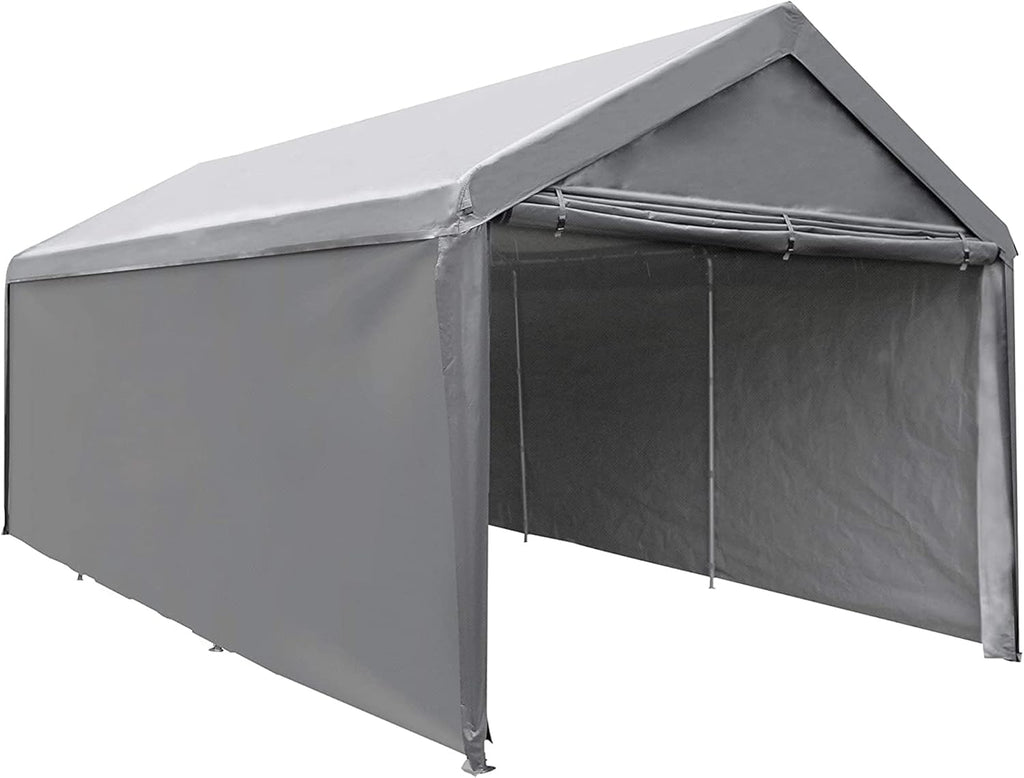 10 x 20 ft Heavy Duty Carport with Removable Sidewalls & Doors P77801