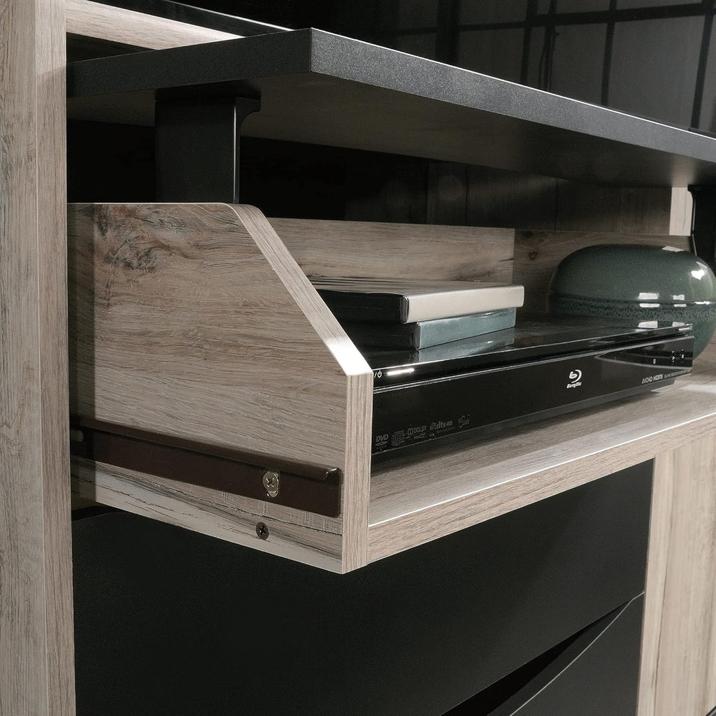 TV & Media Credenza with Drawers, Split Oak Finish U223