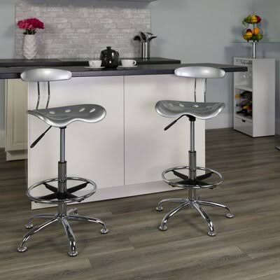 Silver Drafting Chair H632