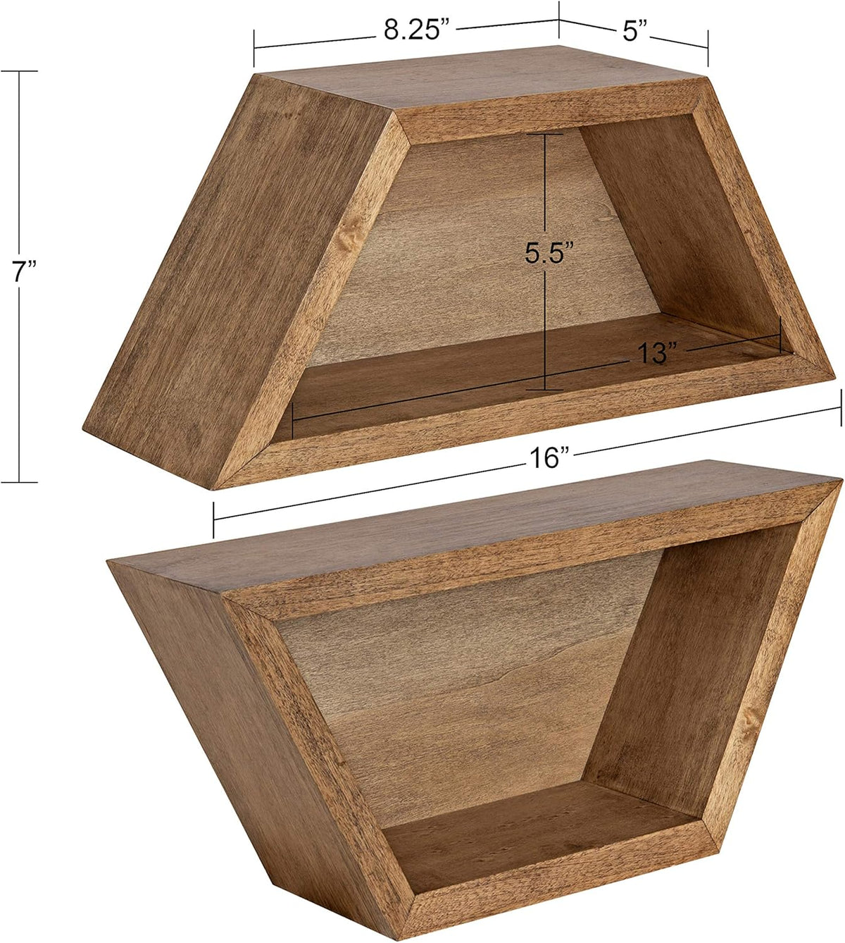 White Set of 2 Wooden Wall Shelves K1916