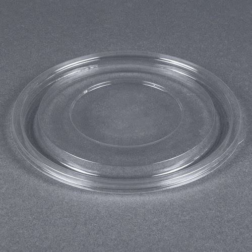 Clear Flat Round Lid - 300/Case W43747