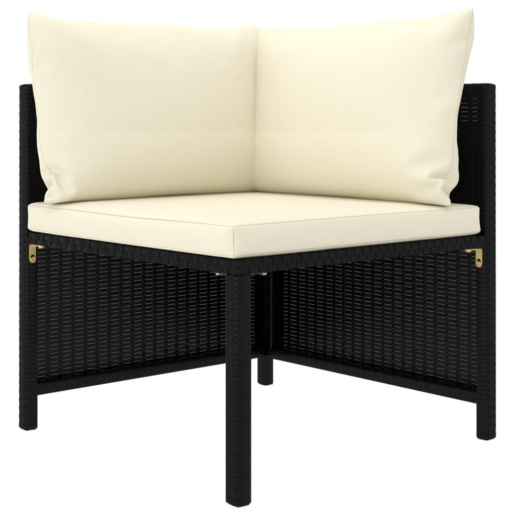 9 Piece Outdoor Sectional Sofa Set with Cream White Cushions I427193