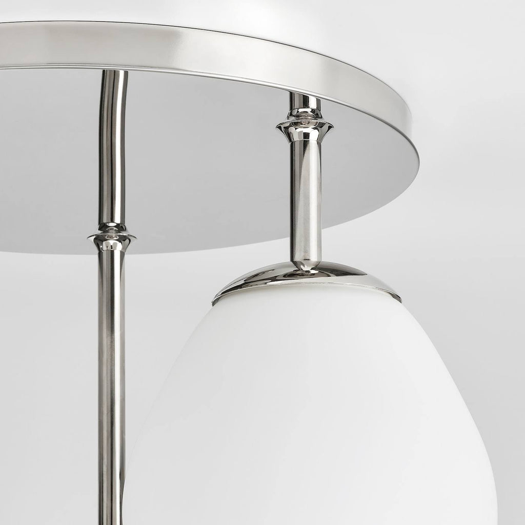 Chrome Plated Opal Glass Ceiling Lamp with 3 Lights C202