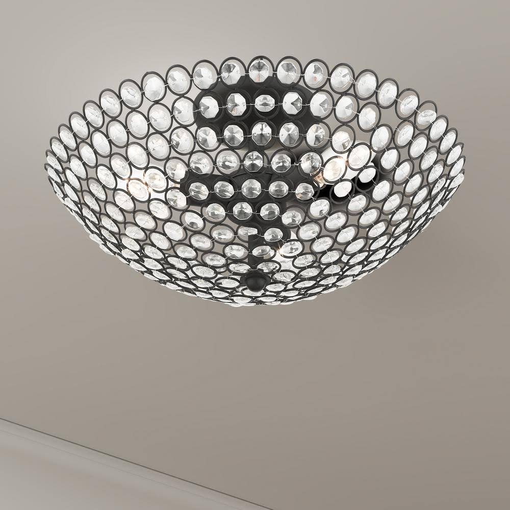 3 Light Semi-Flush Mount Black V93560
