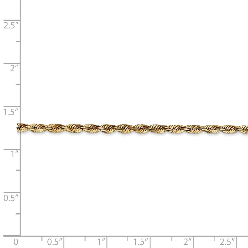 14kt Yellow Gold Diamond Cut Rope Chain 24 inch Lobster Clasp C536