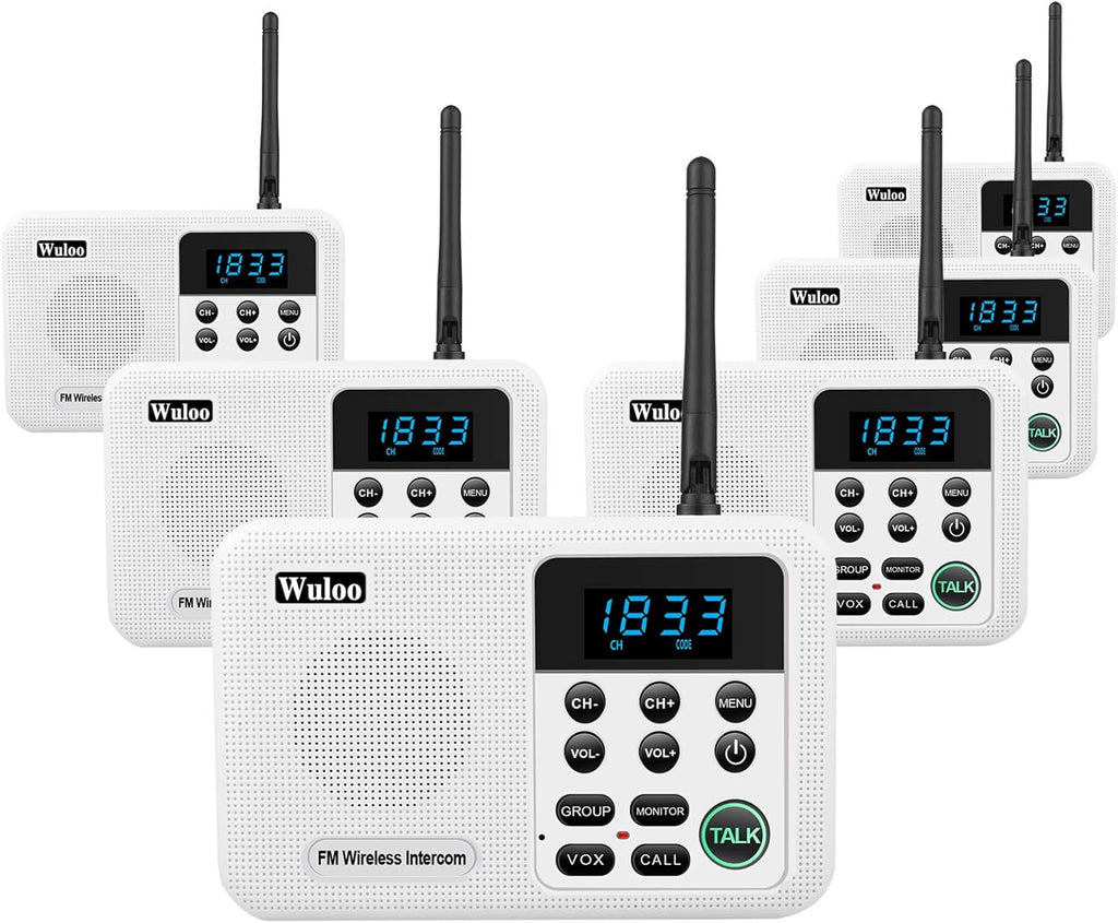Wireless Intercom System, 4 Stations Black J3721