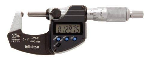 Digital Spherical Face Micrometer, Inch/Metric, Ratchet Stop, 0-1 (0-25.4mm) Range J82028