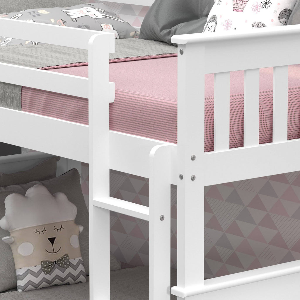 Twin over Twin Bunk Bed in White Q567771