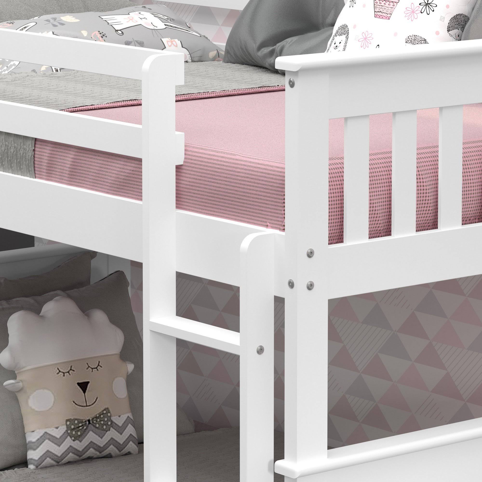Twin over Twin Bunk Bed in White Q567771