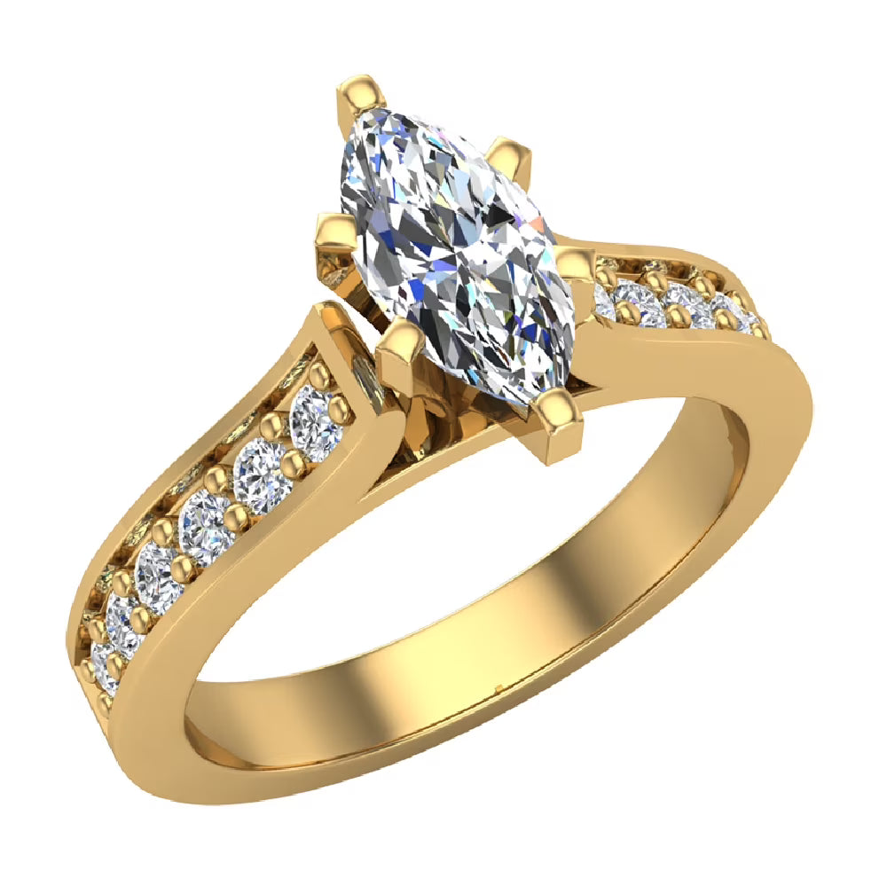 Marquise Diamond Engagement Ring 14K Gold K7972