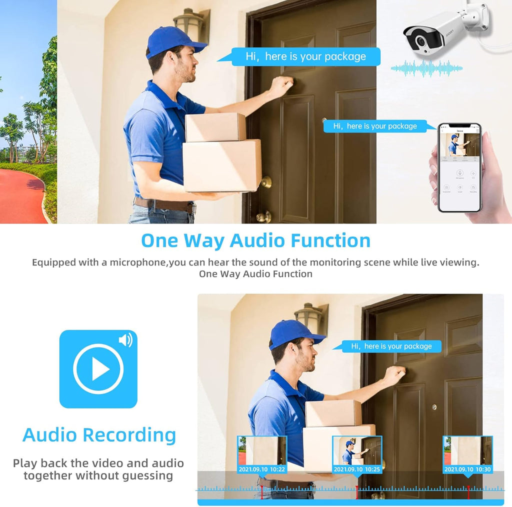 3MP Wireless 8-Channel NVR Security Camera System with 1TB Hard Drive J809