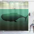 Giant Whale Sailboat Print Shower Curtain S1071