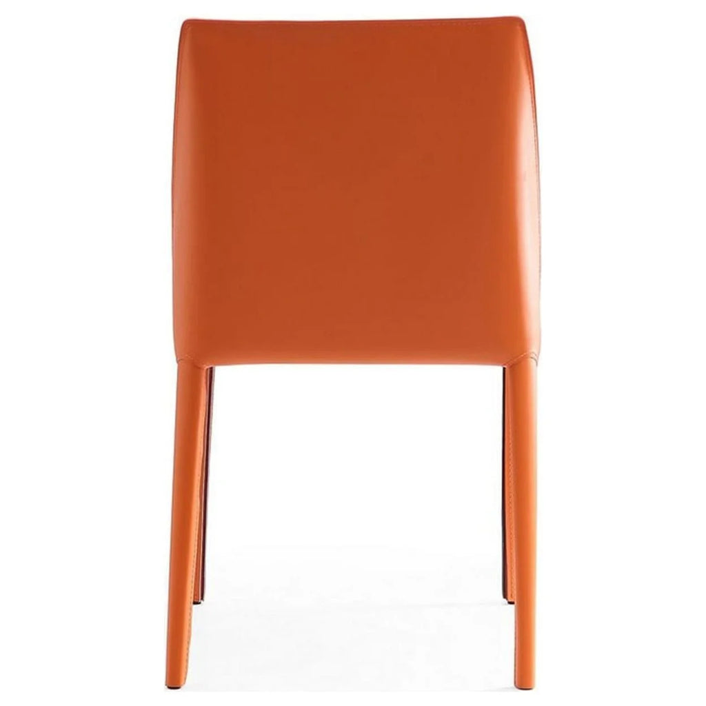 Coral Orange Leather Dining Chair (Set of 2) S7430