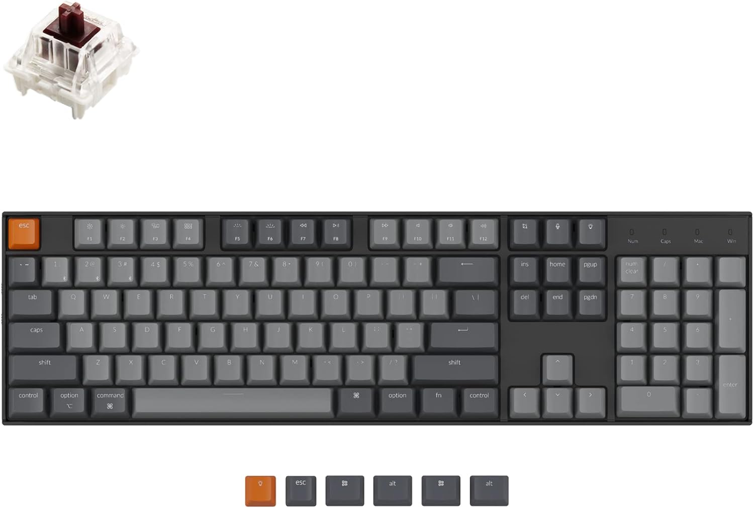 White LED Backlit Hot-Swappable Mechanical Keyboard B48089
