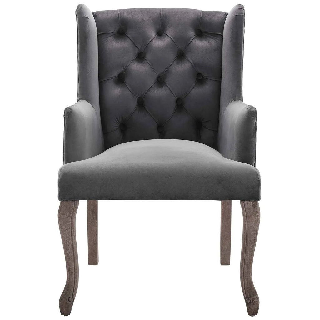Navy Performance Velvet Armchair H23935